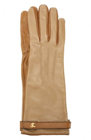 Кожаные перчатки Burberry. Цвет: бежевый