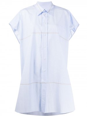Полосатое платье-рубашка с короткими рукавами Maison Margiela. Цвет: синий