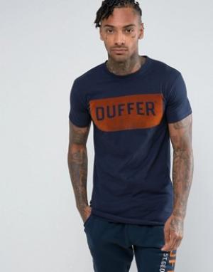 Темно-синяя футболка с логотипом Duffer. Цвет: темно-синий