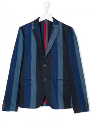 Полосатый пиджак Tagliatore Junior. Цвет: синий