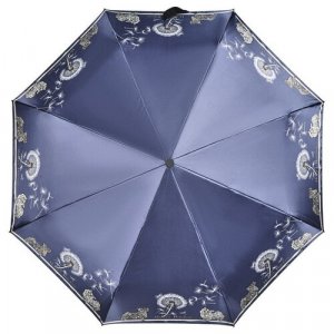Зонт, автомат, 3 сложения, купол 96 см, для женщин, синий Henry Backer. Цвет: синий