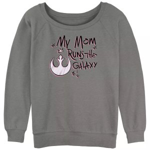 Пуловер с напуском из махрового материала розового цвета логотипом Rebel для юниоров «Моя мама управляет галактикой» Licensed Character