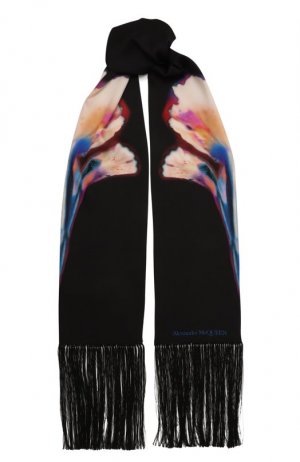 Шелковый шарф Alexander McQueen. Цвет: разноцветный