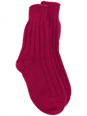 Носки в рубчик Alyki. Цвет: розовый и фиолетовый
