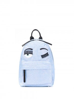 Маленький рюкзак с блестками Chiara Ferragni. Цвет: синий