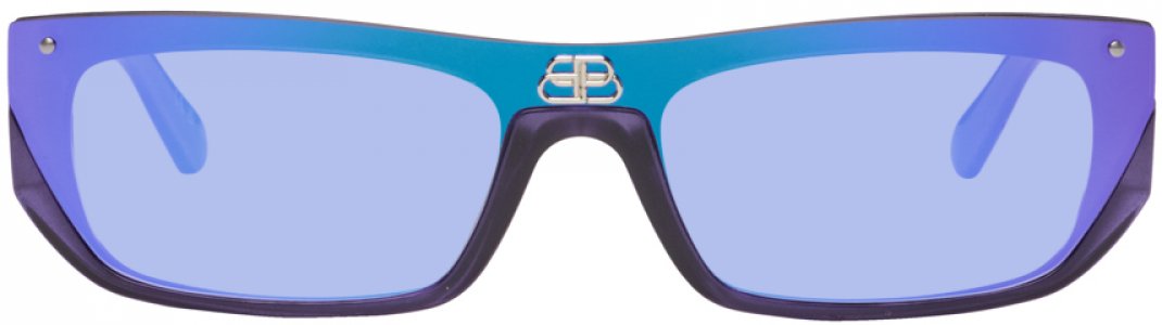 Пурпурные солнцезащитные очки-щиты Balenciaga