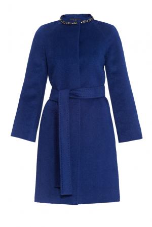 Пальто с поясом 162446 Vlr By Velary. Цвет: синий