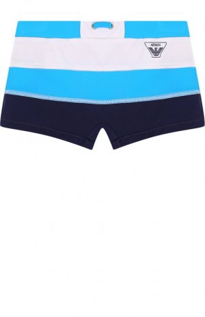Плавки-шорты с логотипом бренда Armani Junior. Цвет: зелёный