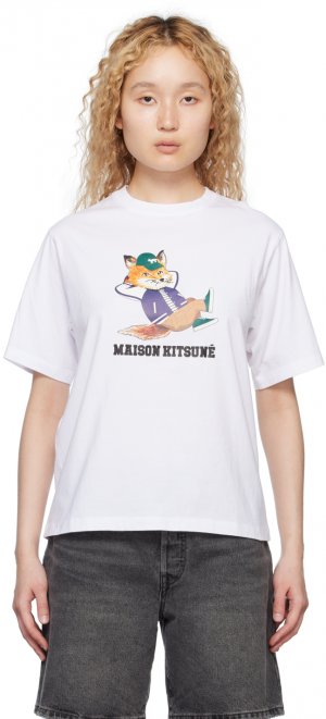 Белая футболка с лисой Maison Kitsune Kitsuné