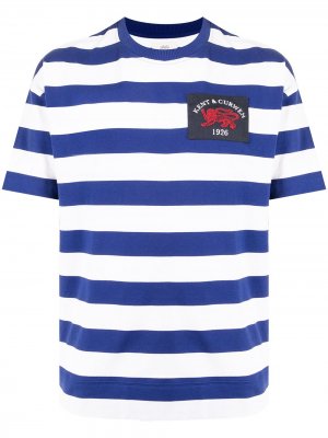 Полосатая футболка с нашивкой-логотипом Kent & Curwen. Цвет: синий