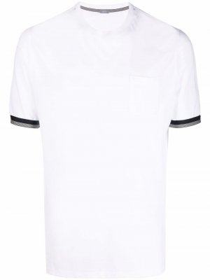 Contrast-cuff cotton T-shirt Zanone. Цвет: белый