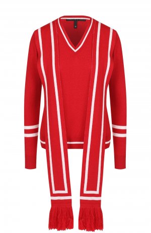 Пуловер из смеси шерсти и шелка с кашемиром Victoria/Tomas. Цвет: красный