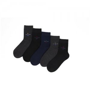 Носки , 5 пар, уп., размер 41-44, синий, черный, серый S-Family