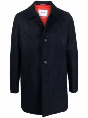 Клетчатое пальто из смесовой шерсти Paltò. Цвет: синий