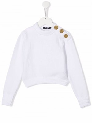 Button-embellished jumper Balmain Kids. Цвет: белый