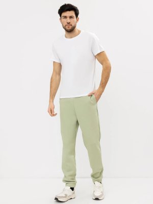 Теплые брюки-джоггеры мужские в зеленом оттенке Mark Formelle. Цвет: полынь