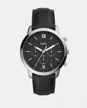 Neutra Chrono FS5452 черные кожаные мужские часы , черный Fossil