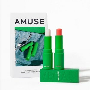 Веганский зеленый бальзам для губ Amuse Duo, 3,5 г x 2 шт.