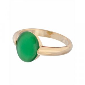 Кольцо помолвочное , кошачий глаз, размер 20, зеленый Lotus Jewelry. Цвет: зеленый