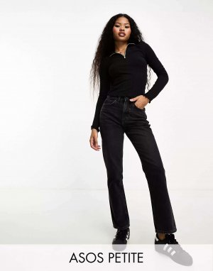 Черные прямые джинсы в стиле 90-х ASOS DESIGN Petite