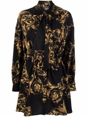 Платье с длинными рукавами и принтом Regalia Baroque Versace Jeans Couture. Цвет: черный