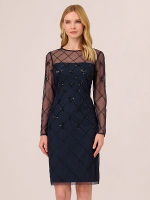 Коктейльное платье с украшением Papell Studio , темно-синий/черный Adrianna
