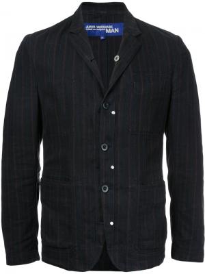 Джинсовая куртка в полоску Comme Des Garçons Vintage. Цвет: серый