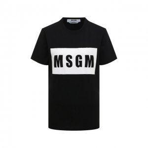 Хлопковая футболка MSGM. Цвет: чёрный
