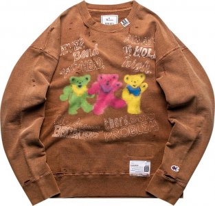 Пуловер Distressed Graffiti Pullover 'Brown', коричневый Maison Mihara Yasuhiro