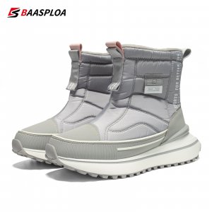 Новые женские зимние ботинки, непромокаемые нескользящие ботильоны, плюшевая теплая уличная прогулочная обувь, женская зимняя хлопковая обувь BAASPLOA