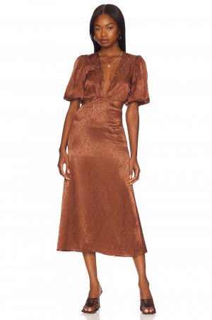 Платье миди x REVOLVE Patria, цвет Chocolate Brown House of Harlow 1960