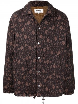 Куртка-рубашка Jocks с жатым эффектом YMC. Цвет: коричневый