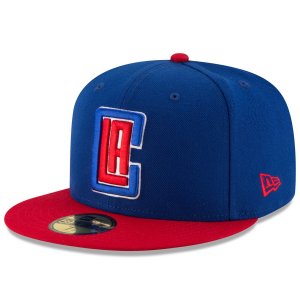 Мужская кепка New Era Royal/Red LA Clippers Official Team Color 2Tone 59FIFTY Облегающая шляпа