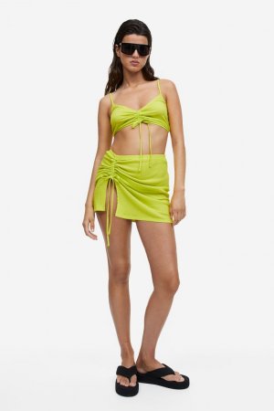 Пляжная юбка с кулиской , зеленый лайм H&M