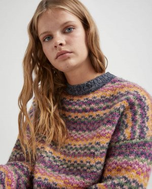 Женский вязаный свитер с круглым вырезом , мультиколор Green Coast