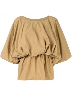 Блузка с пышными рукавами Goen.J. Цвет: коричневый
