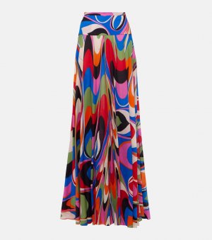 Плиссированная юбка макси с принтом marmo , мультиколор Pucci