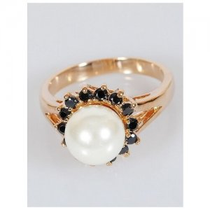 Кольцо помолвочное , жемчуг Swarovski синтетический, размер 19, белый Lotus Jewelry. Цвет: белый