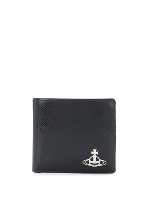 Бумажник с металлическим логотипом Vivienne Westwood. Цвет: черный