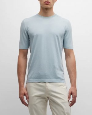 Мужская футболка с круглым вырезом из хлопка и шелка Boglioli