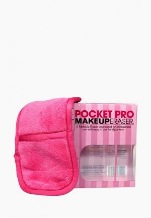 Салфетки для снятия макияжа Makeup Eraser с карманами рук. Цвет: розовый