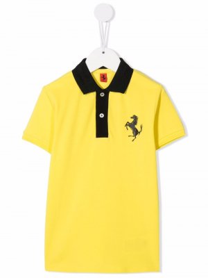 Рубашка поло с логотипом Ferrari Kids. Цвет: желтый