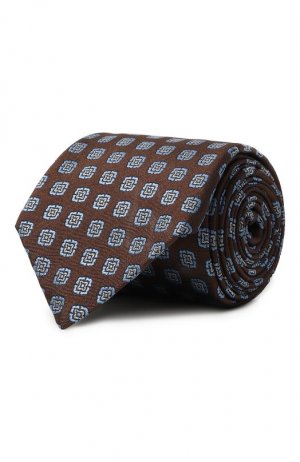 Шелковый галстук Canali. Цвет: коричневый