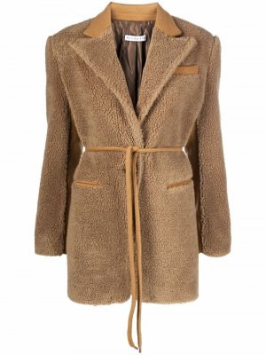 Пальто со вставками и поясом Rejina Pyo. Цвет: коричневый