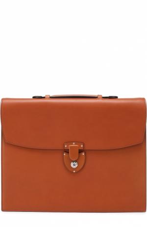 Кожаный портфель с двумя внутренними отделениями Bertoni. Цвет: коричневый