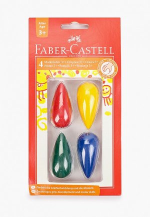 Набор мелков Faber-Castell восковых, каплевидных, 4 цвета. Цвет: разноцветный