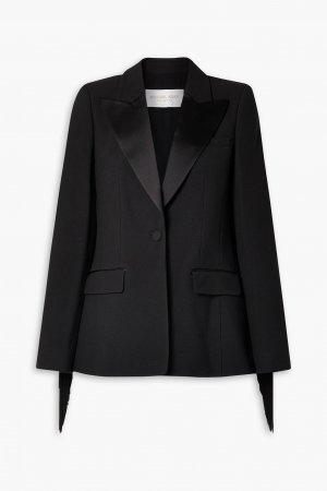 Креповый пиджак с атласной отделкой и бахромой MICHAEL KORS COLLECTION, черный Collection
