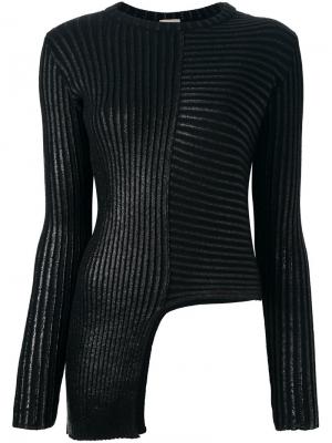 Асимметричный пуловер с круглым вырезом Nude. Цвет: чёрный