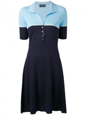 Трикотажное платье с короткими рукавами John Smedley. Цвет: синий