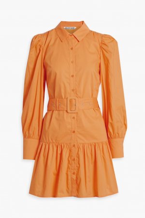 Платье-рубашка мини Tara из хлопкового поплина со сборками и поясом , оранжевый Walter Baker